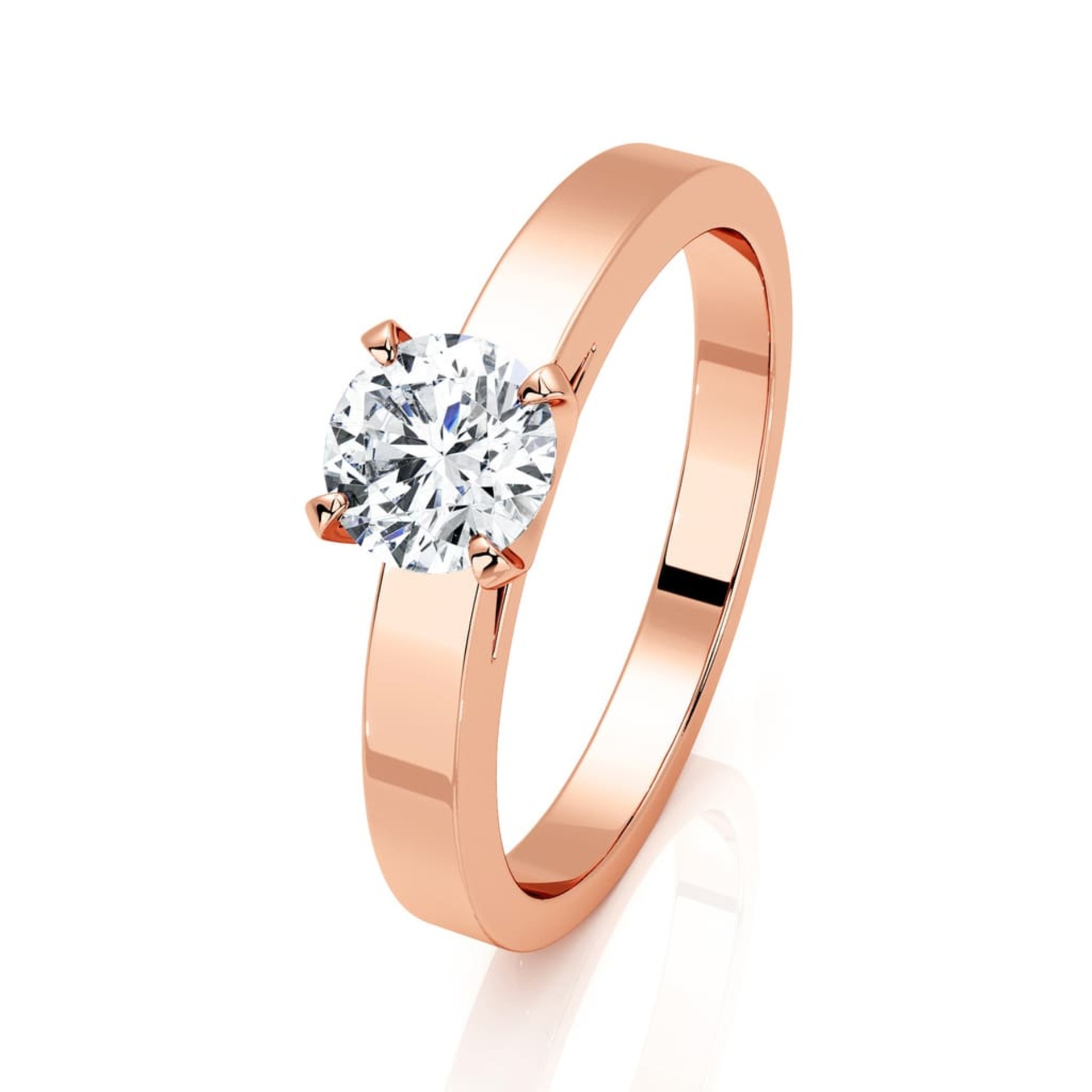 Solitaire Classique Diamant Or Rose BERCEAU
