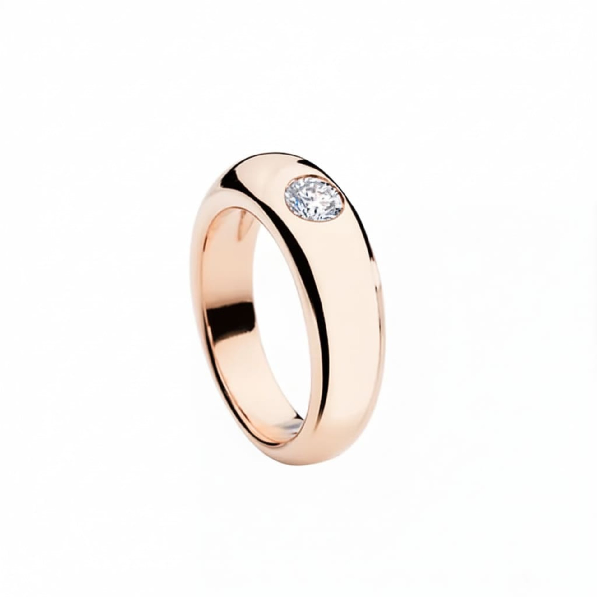 Solitaire  Classique  Diamant Or Rose JONC