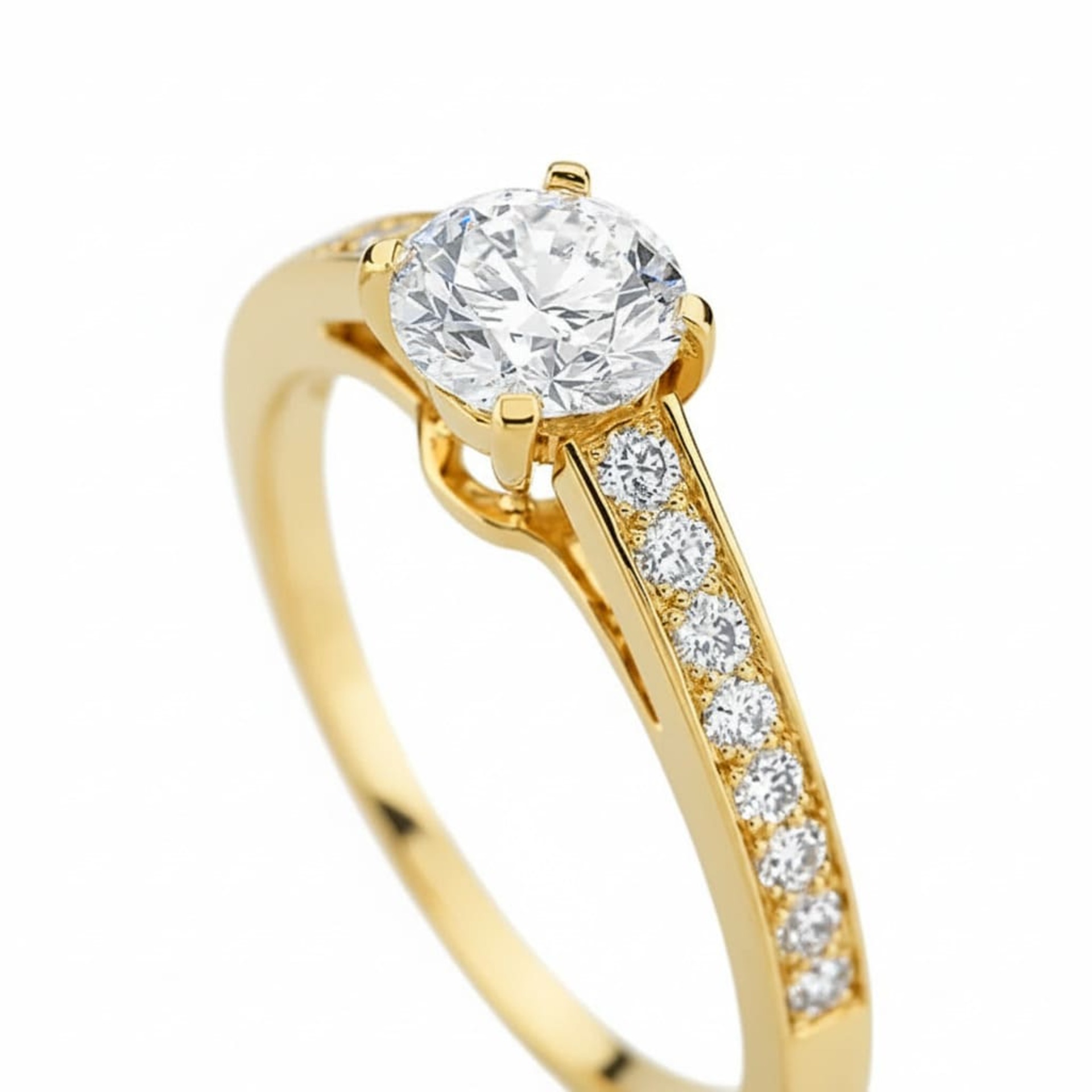 Engagement ring Paved  Diamond Yellow Gold PARIS Premium 2