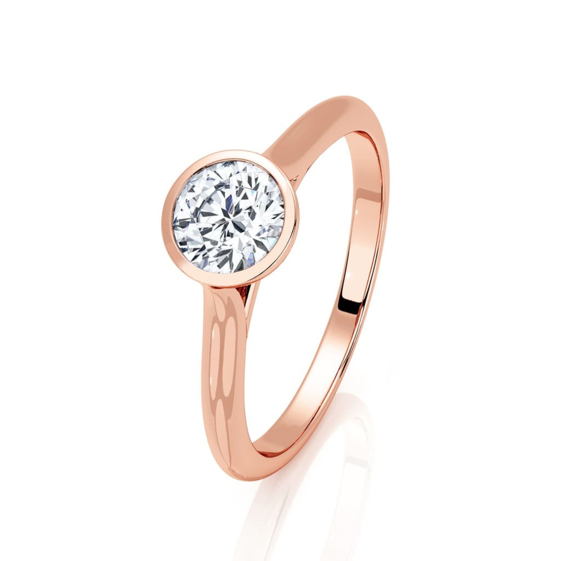 Solitaire  Classique  Diamant Or Rose serti clos ETERNITE