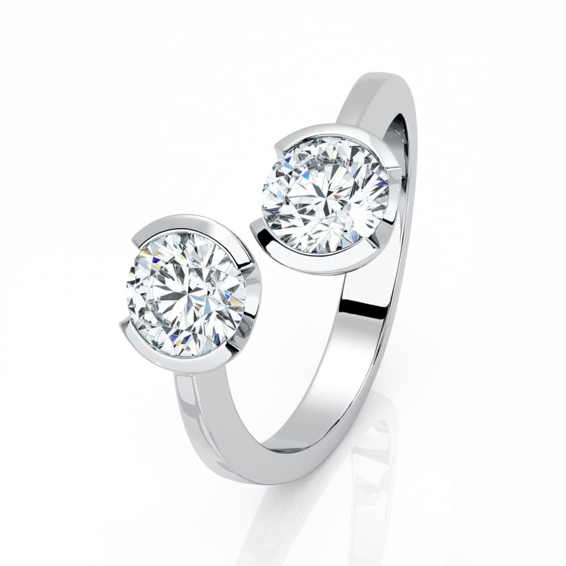 Ring You and me Diamond White Gold You and me