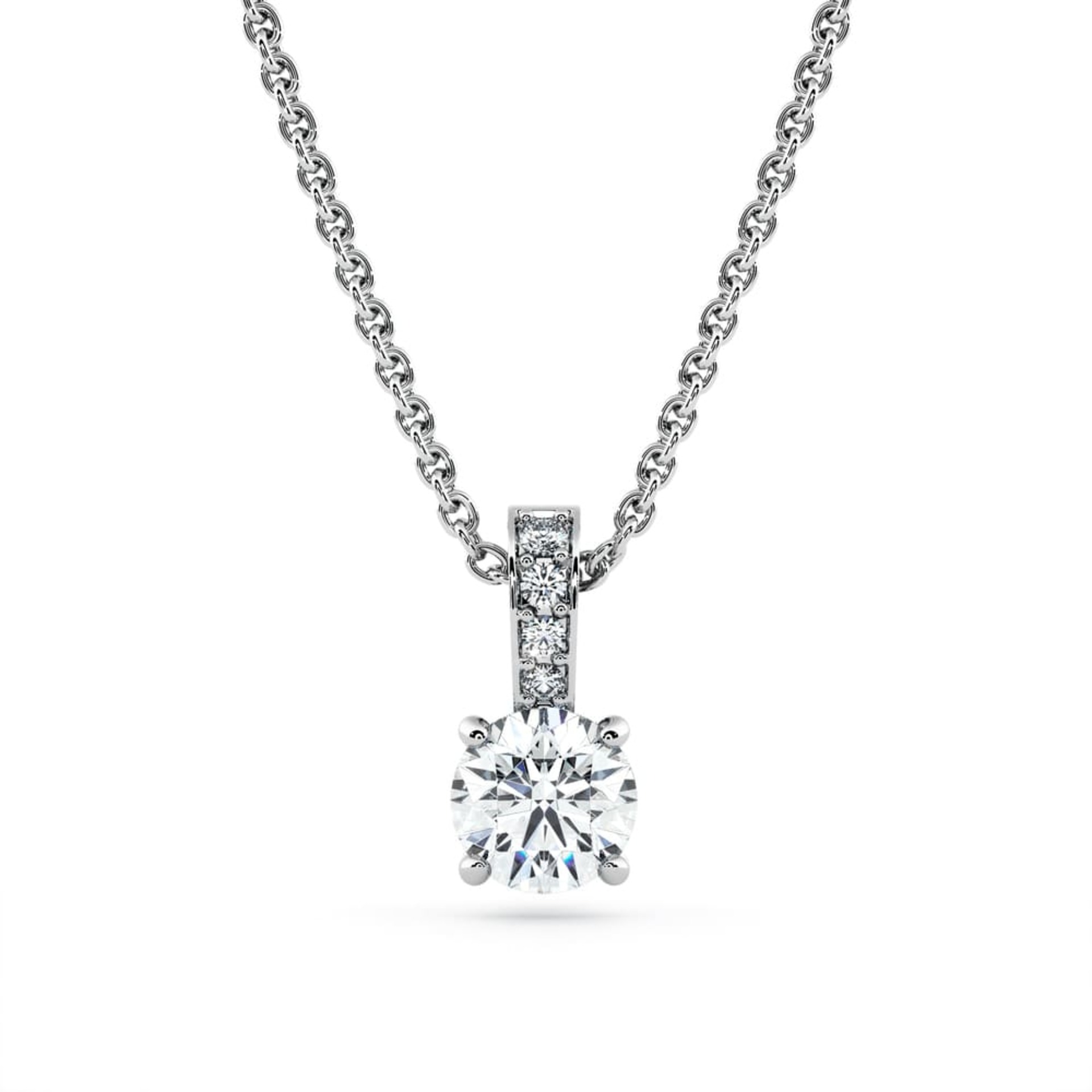 Pendant & Necklace Classics Diamond White Gold Bail paved with diamonds