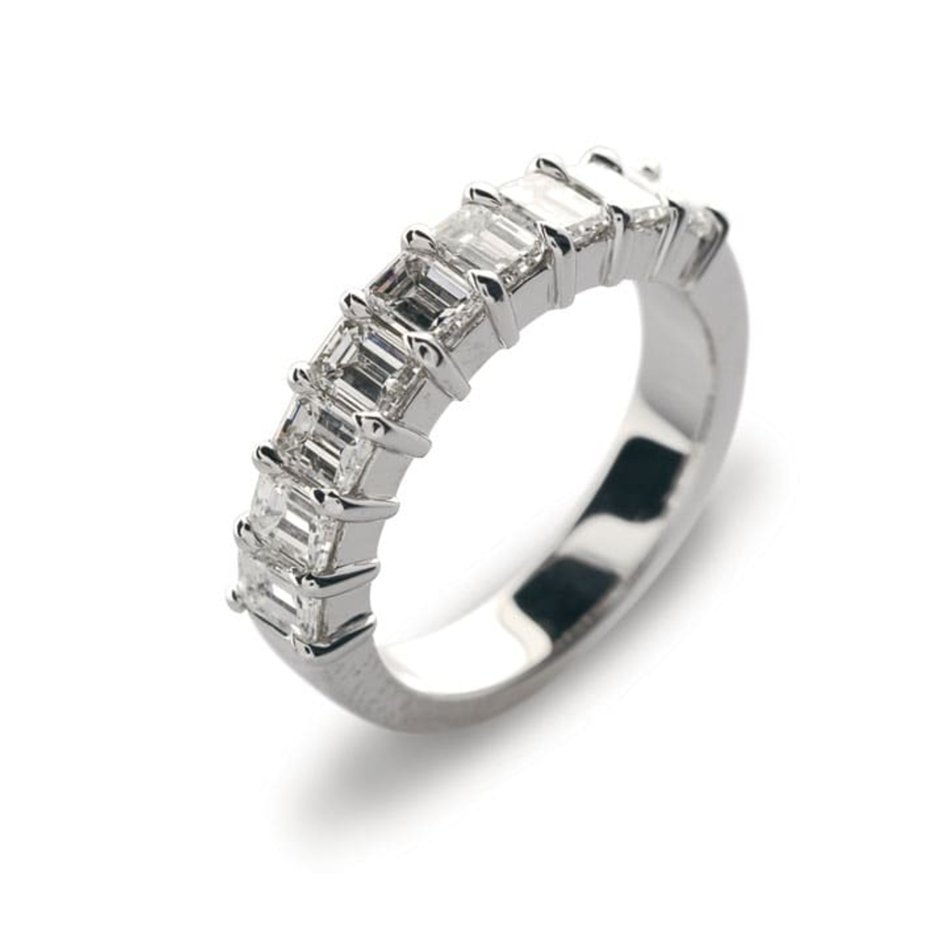 Wedding Band Half set  Diamond White Gold EMERALD