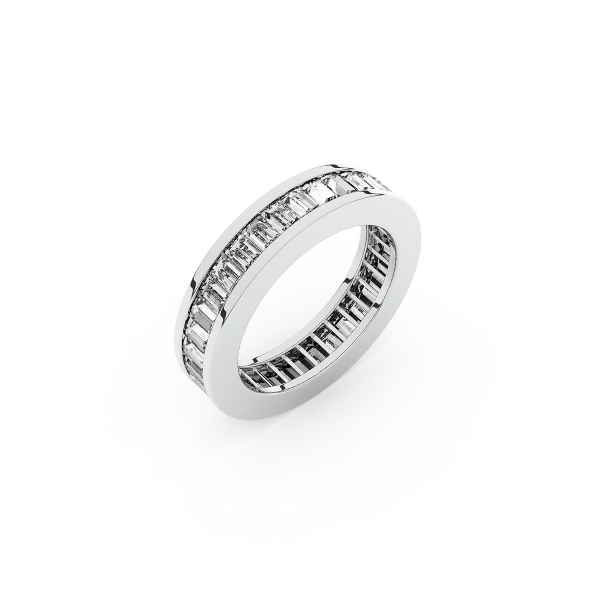 Wedding Band Full set  Diamond White Gold Baguette-cut