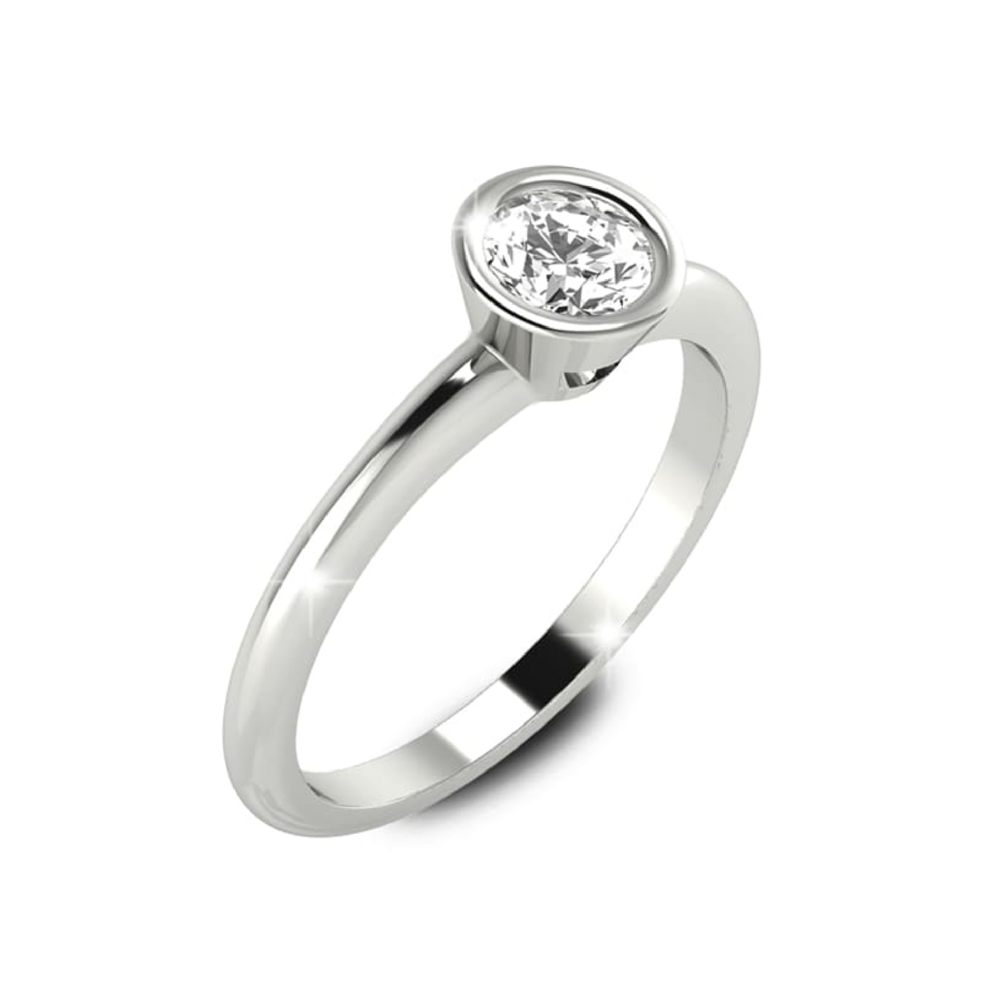 Bague  Classique  Diamant Or Blanc Bague serti clos For Ever