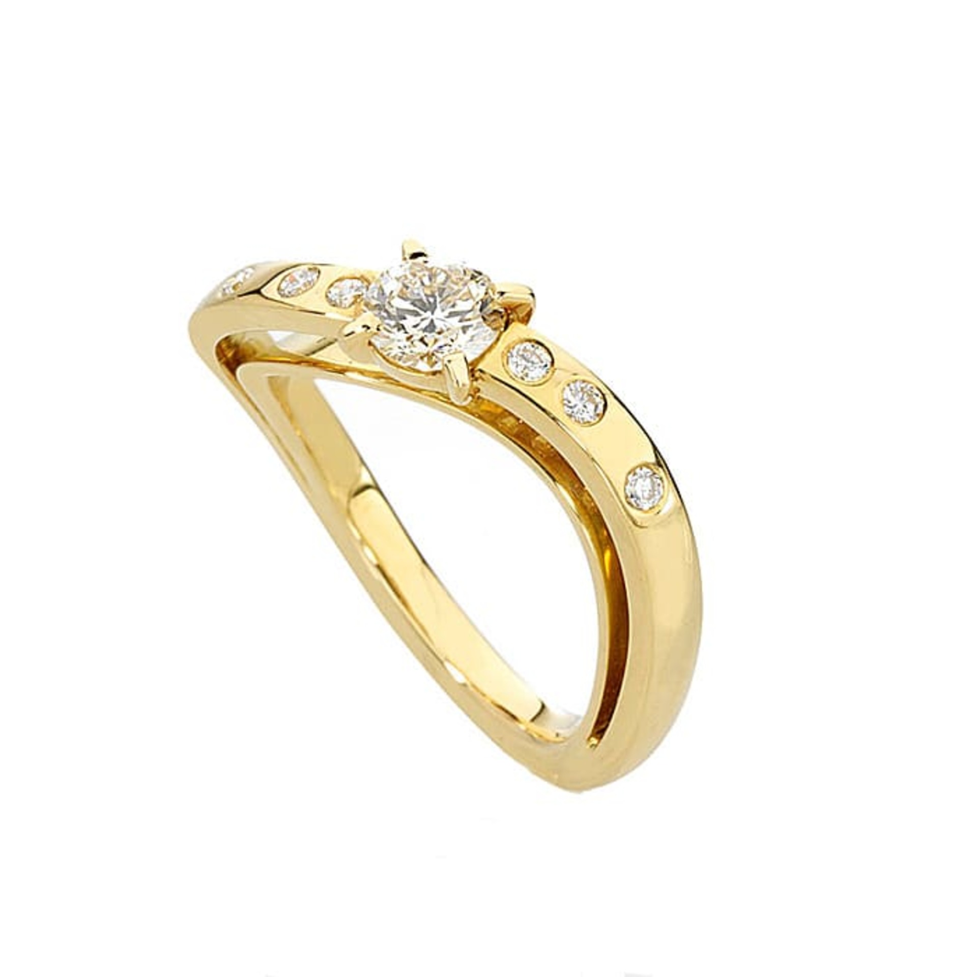 Ring Designer jewellery Diamond Yellow Gold LIGHT GLANCE N°3