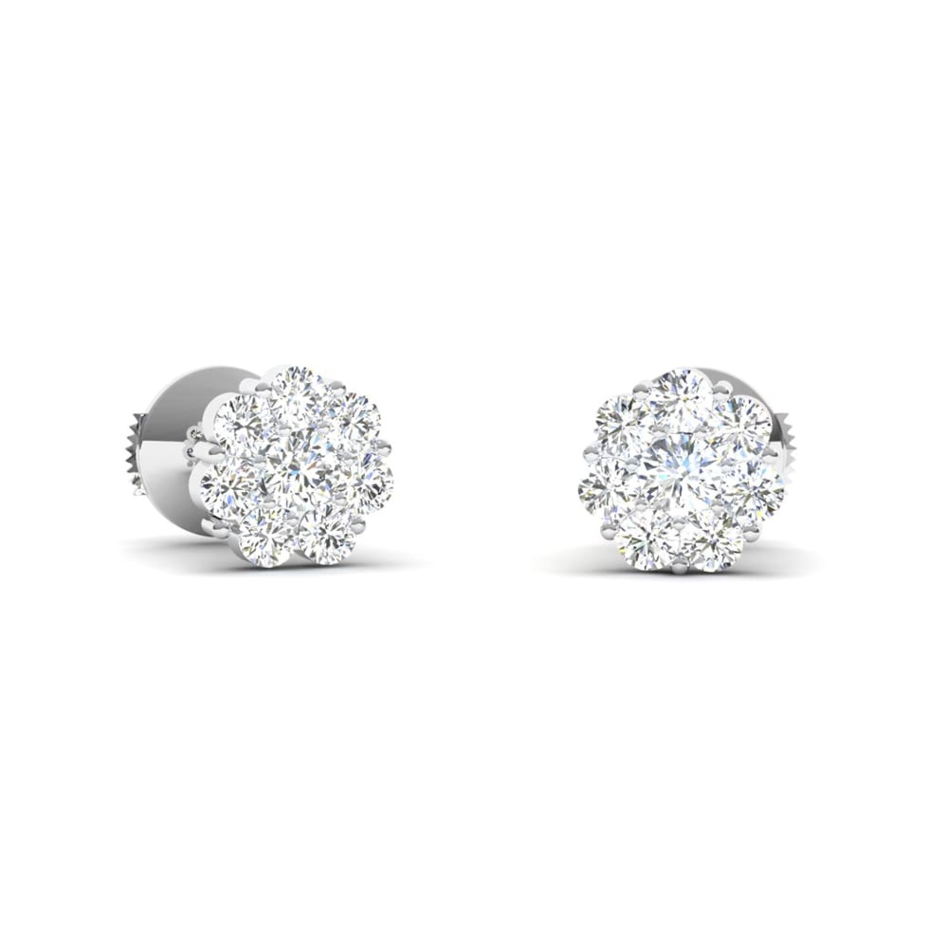 Boucles d'Oreilles  Classique  Diamant Or Rose BOUQUET DE DIAMANTS