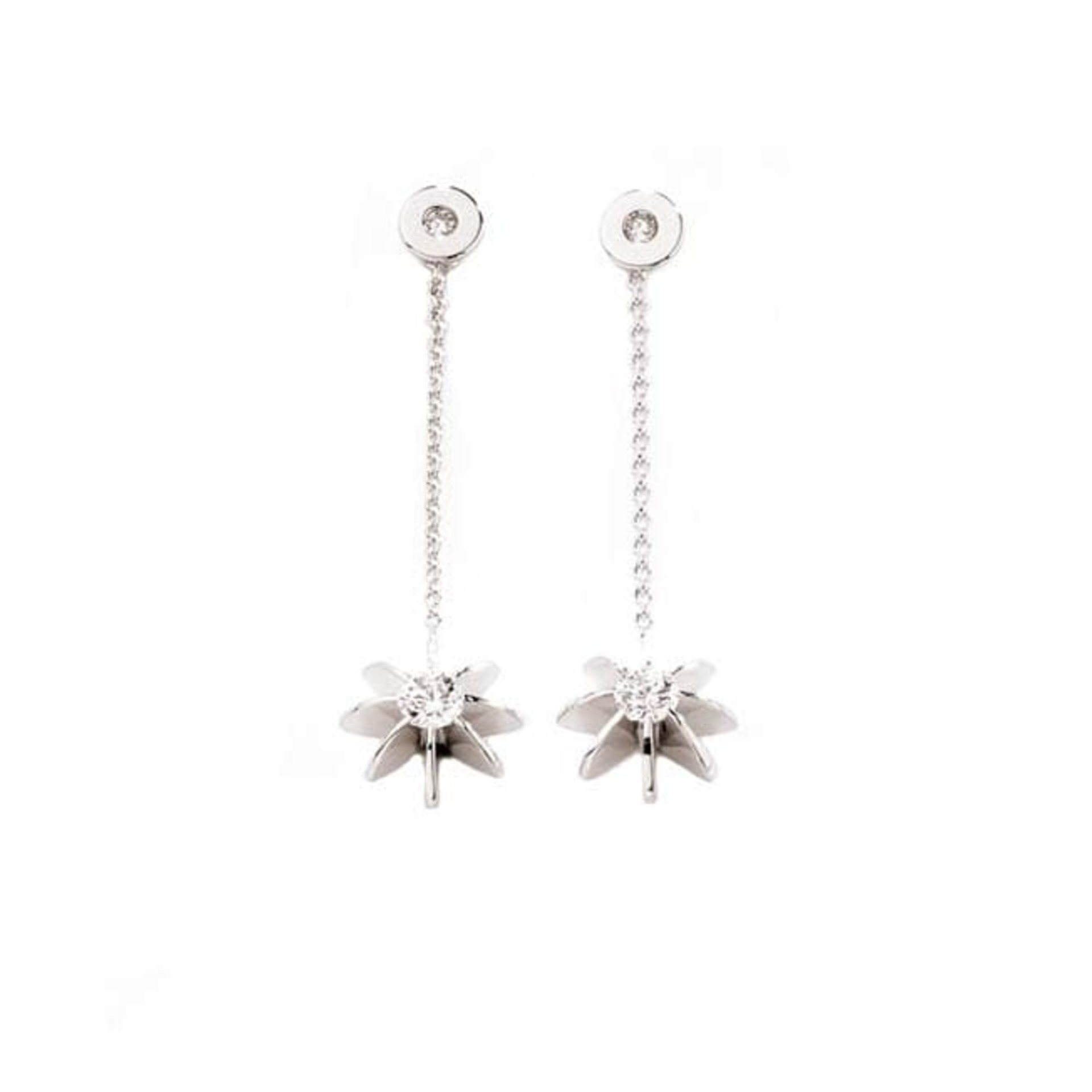 Earrings Designer Diamond White Gold SUN by Sando