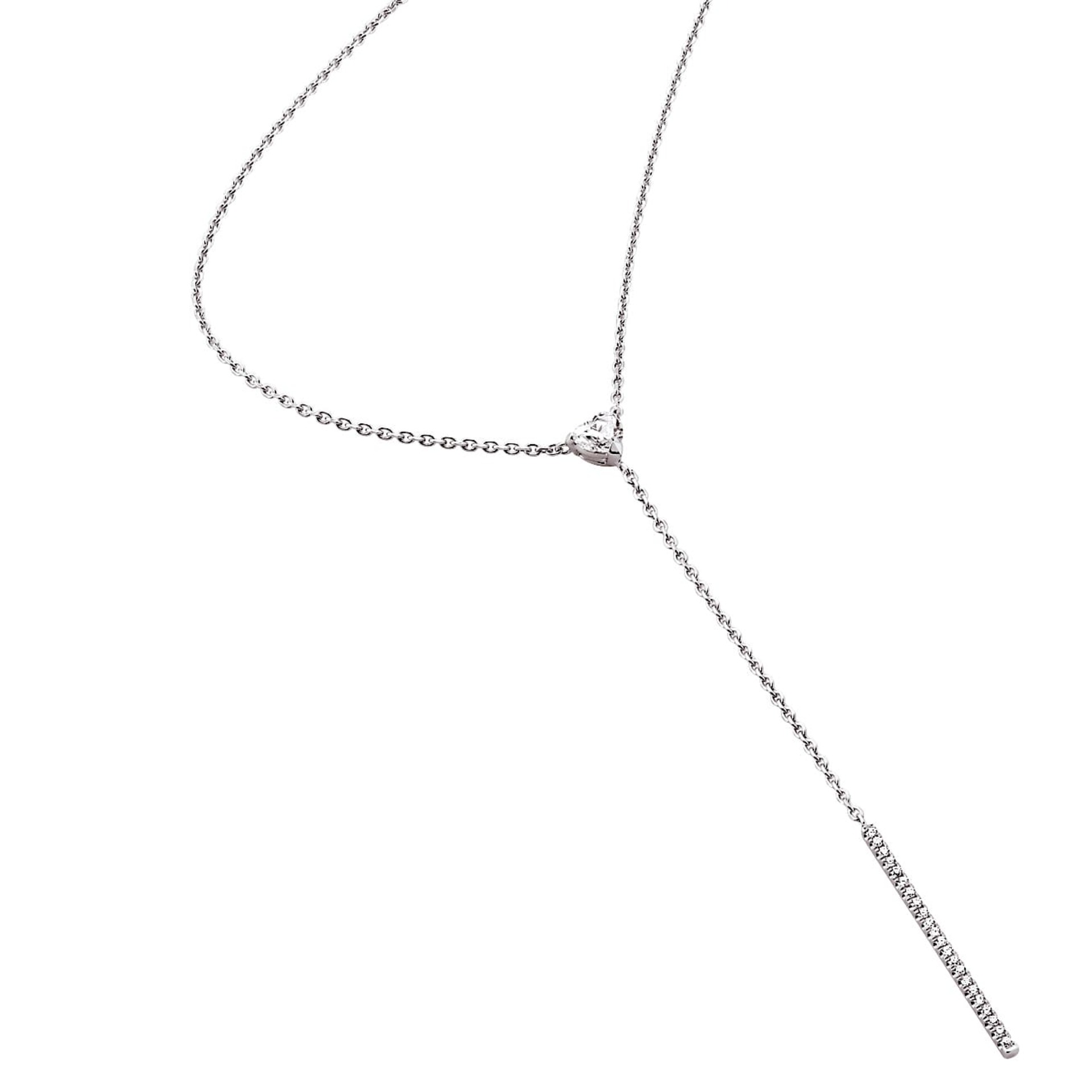 Pendentif Classique  Diamant Or Blanc A COEUR JOIE