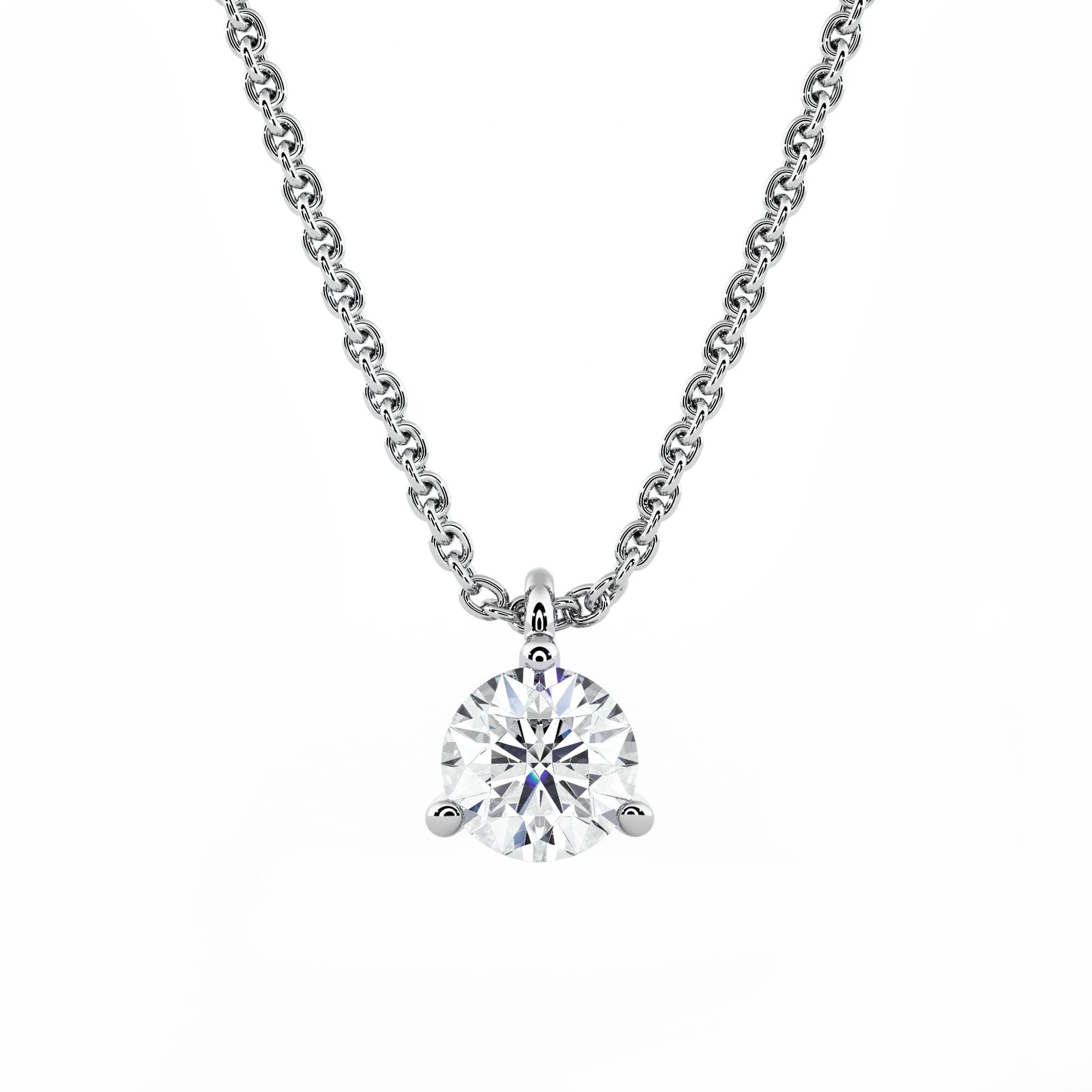 Pendant & Necklace Classics Diamond White Gold 3 CLAWS B