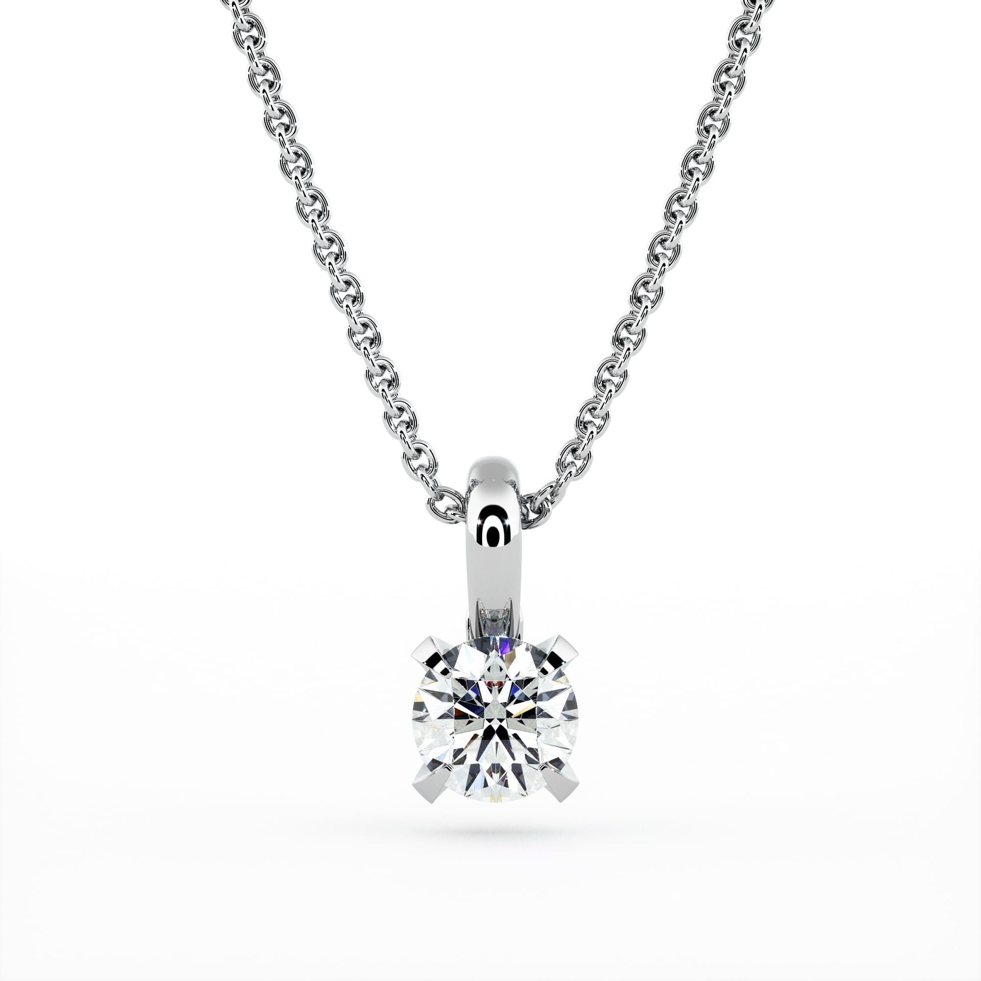 Pendant & Necklace Classics Diamond White Gold SOLITAIRE  N°1 with swivelling bail