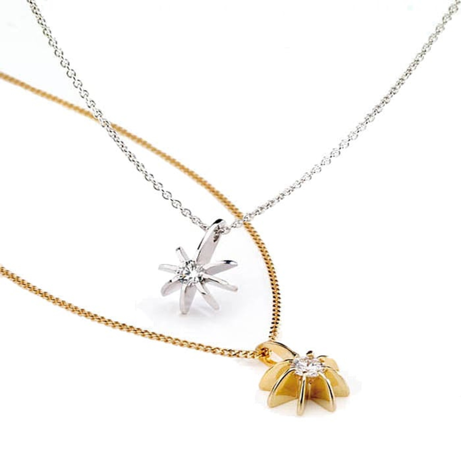 Pendant & Necklace Designer Jewellery Diamond White Gold BRILLIANT SUN by Sandro Pignotti