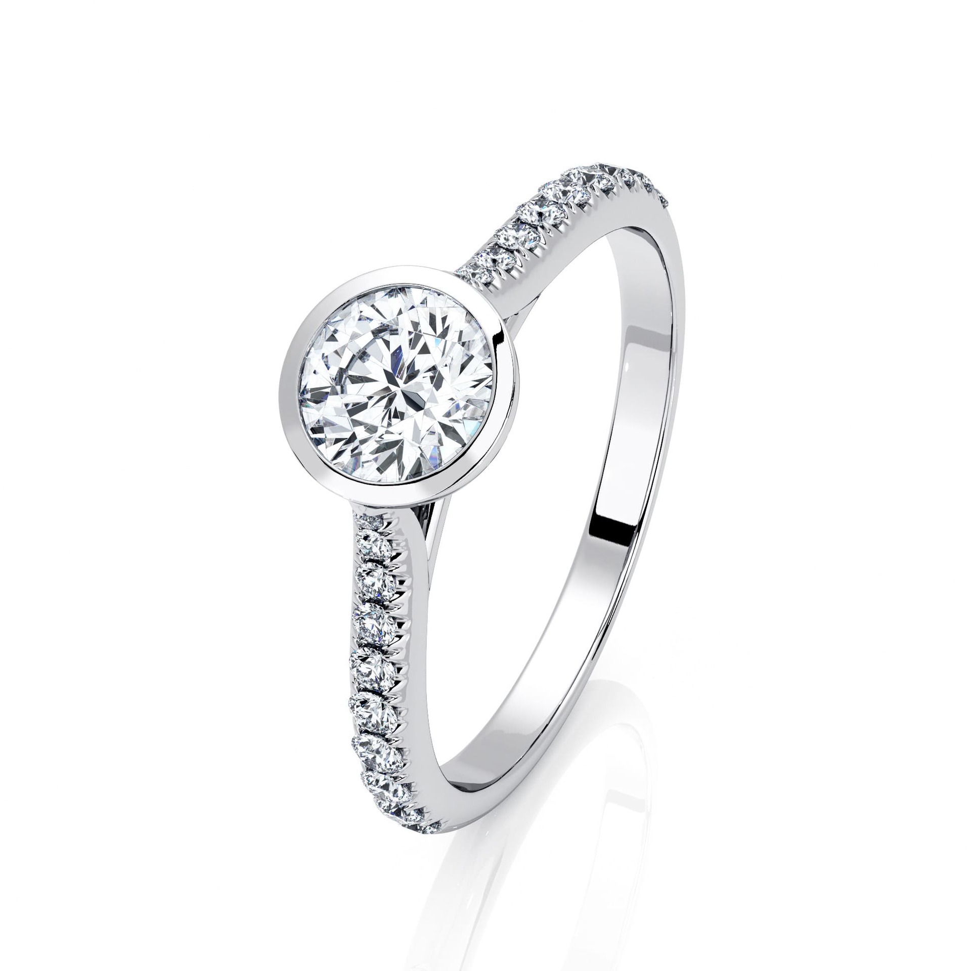 Engagement ring Paved  Diamond White Gold diamond band ETERNITY