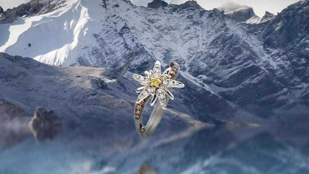 Bague fleur Edelweiss diamant